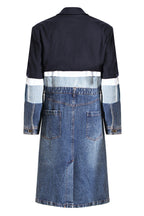 Contrast Denim Midi Trench Coat Lavish Daily