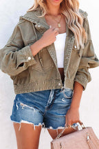 Loose Fit Hooded Denim Jacket Lavish Daily