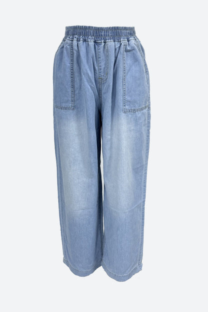 Loose Straight Leg Washed Denim Jeans Pants Lavish Daily