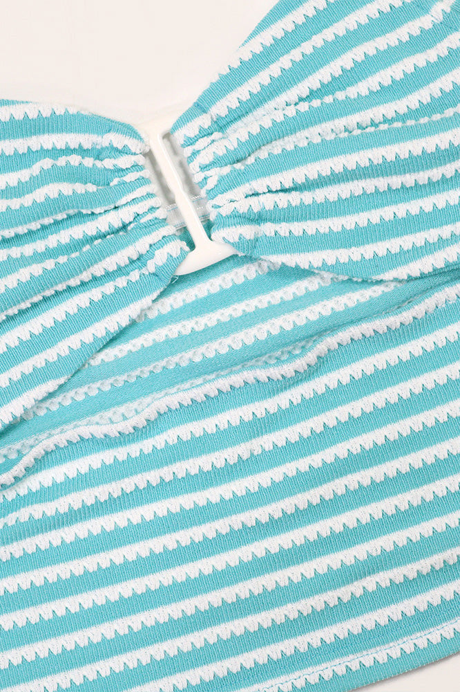 Jacquard Stripe 2-Piece Set with Crop Top & Pants Lavish Daily