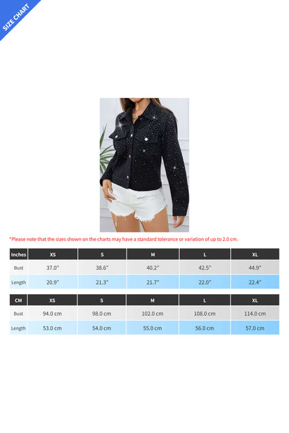 Black Rhinestone Denim Jacket Lavish Daily