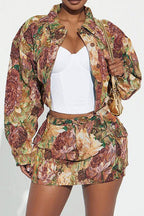 Floral Cropped Jacket Lavish Daily
