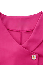Short Sleeve Asymmetric Blazer Trouser Set Lavish Daily
