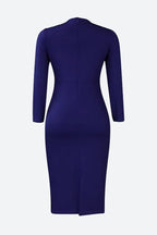 Bodycon Long Sleeve Midi Pencil Dress Lavish Daily