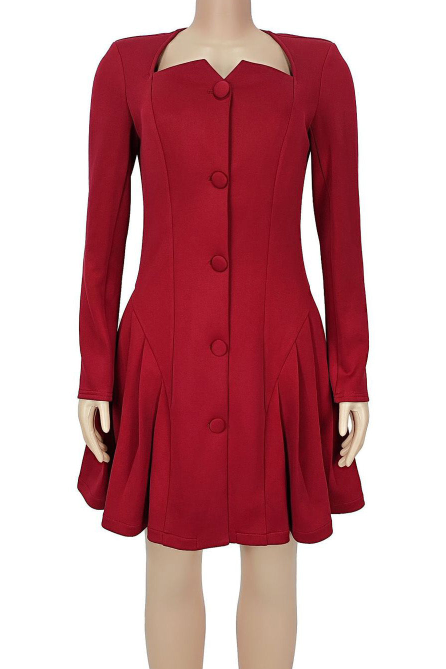 Elegant Deep V Ruffle Long Sleeve Mini Dress Lavish Daily