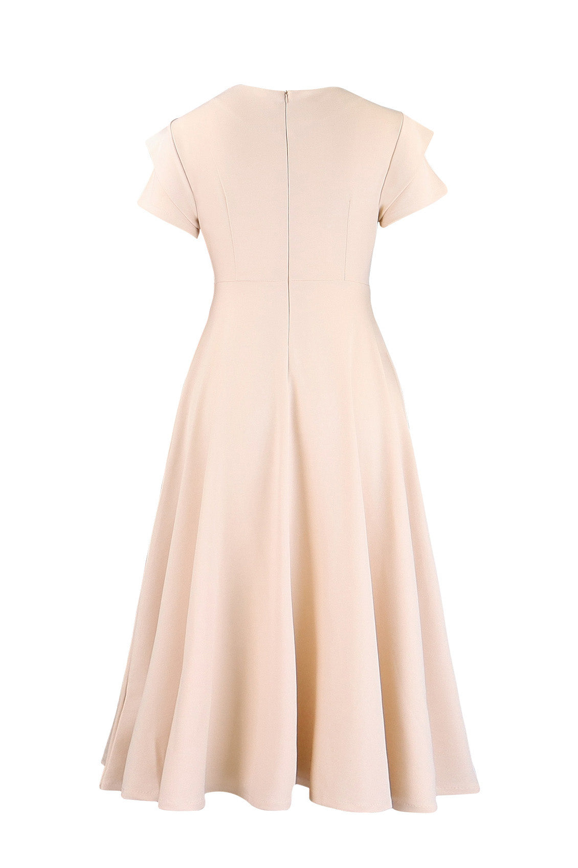 3D Floral Notched Neck A-Line Midi Dress Lavish Daily