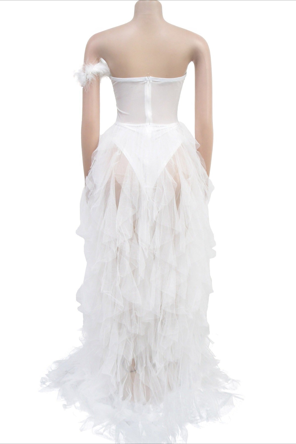 Strapless Corset Tulle Maxi Dress Lavish Daily