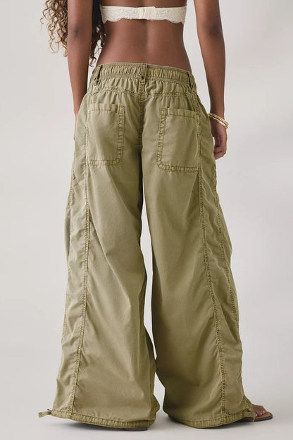Wide Leg Drawstring Parachute Pant Lavish Daily