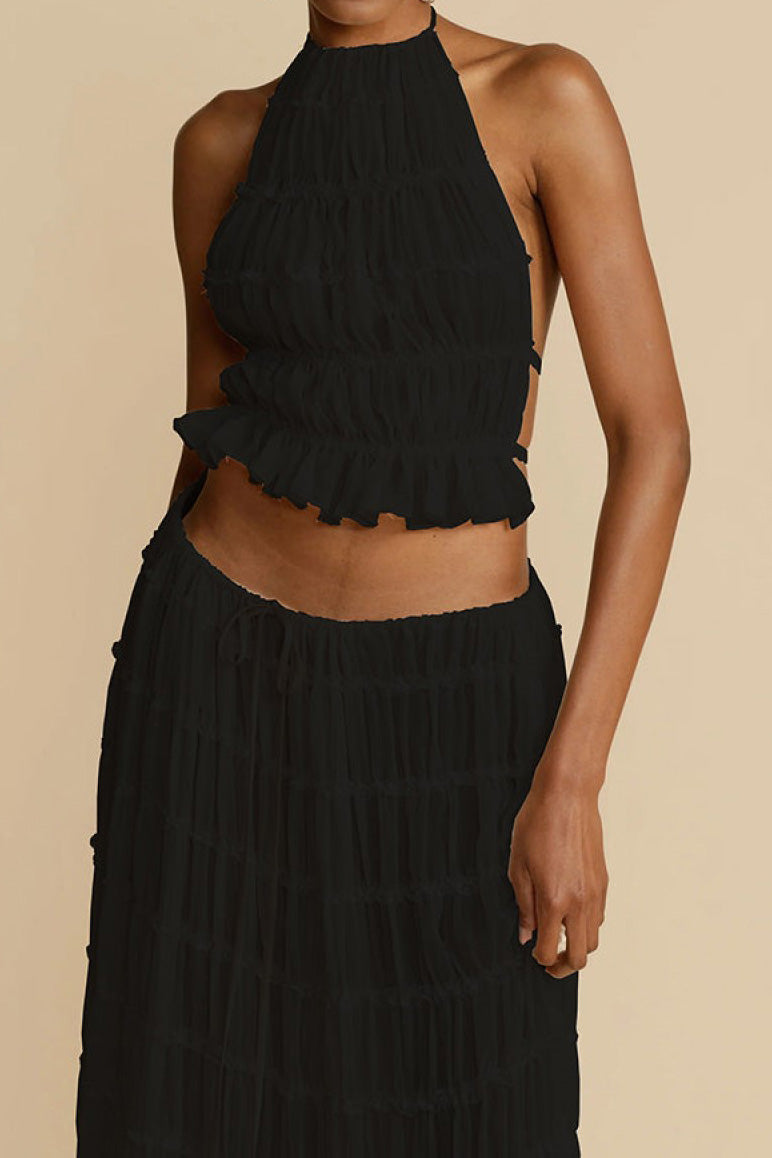 Summer Backless Ruched Dress Set Lavish Daily