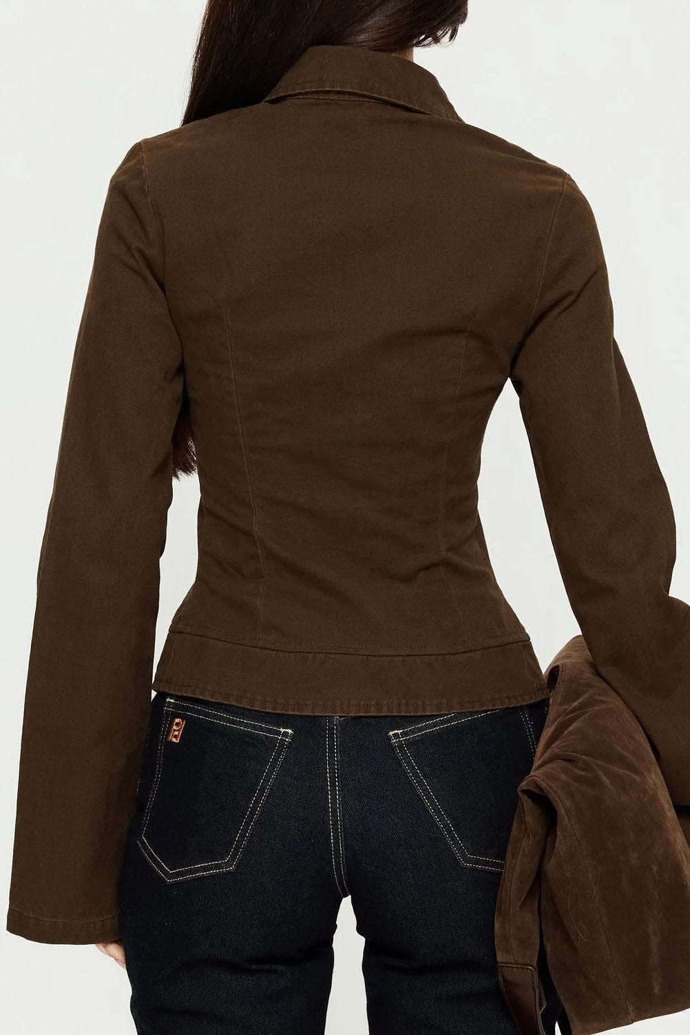 Fitted Zip-Front Utility Jacket Lavish Daily