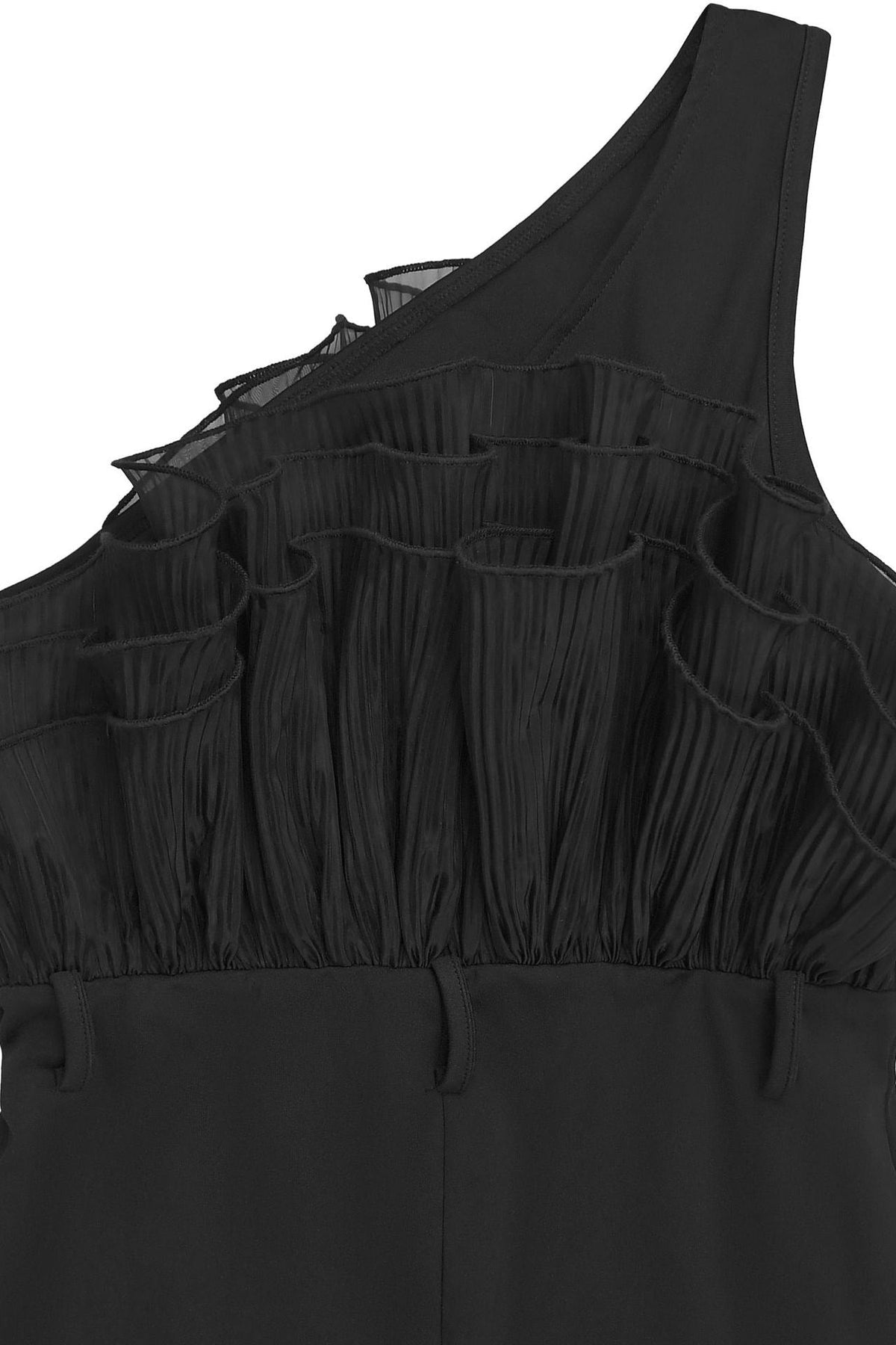 One Shoulder Ruffle Wide Leg Jumpsuit Lavish Daily