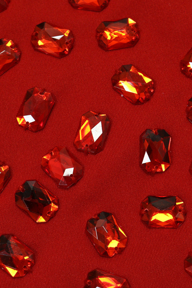 V-Neck Rhinestone Jumpsuit Lavish Daily