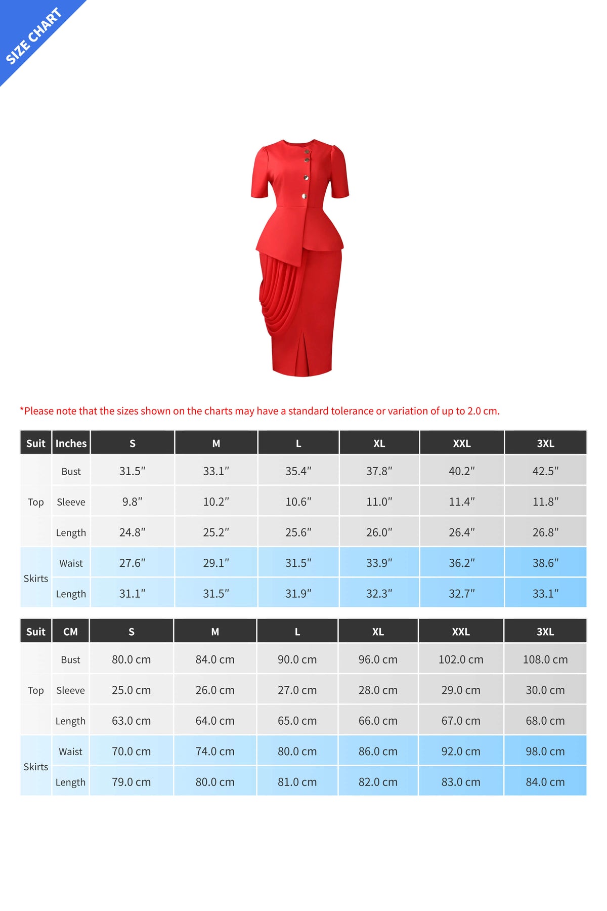 Asymmetrical Button Peplum Skirt Set Lavish Daily