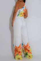 Elegant One Shoulder Top and Wide Leg Pants Set Lavish Daily