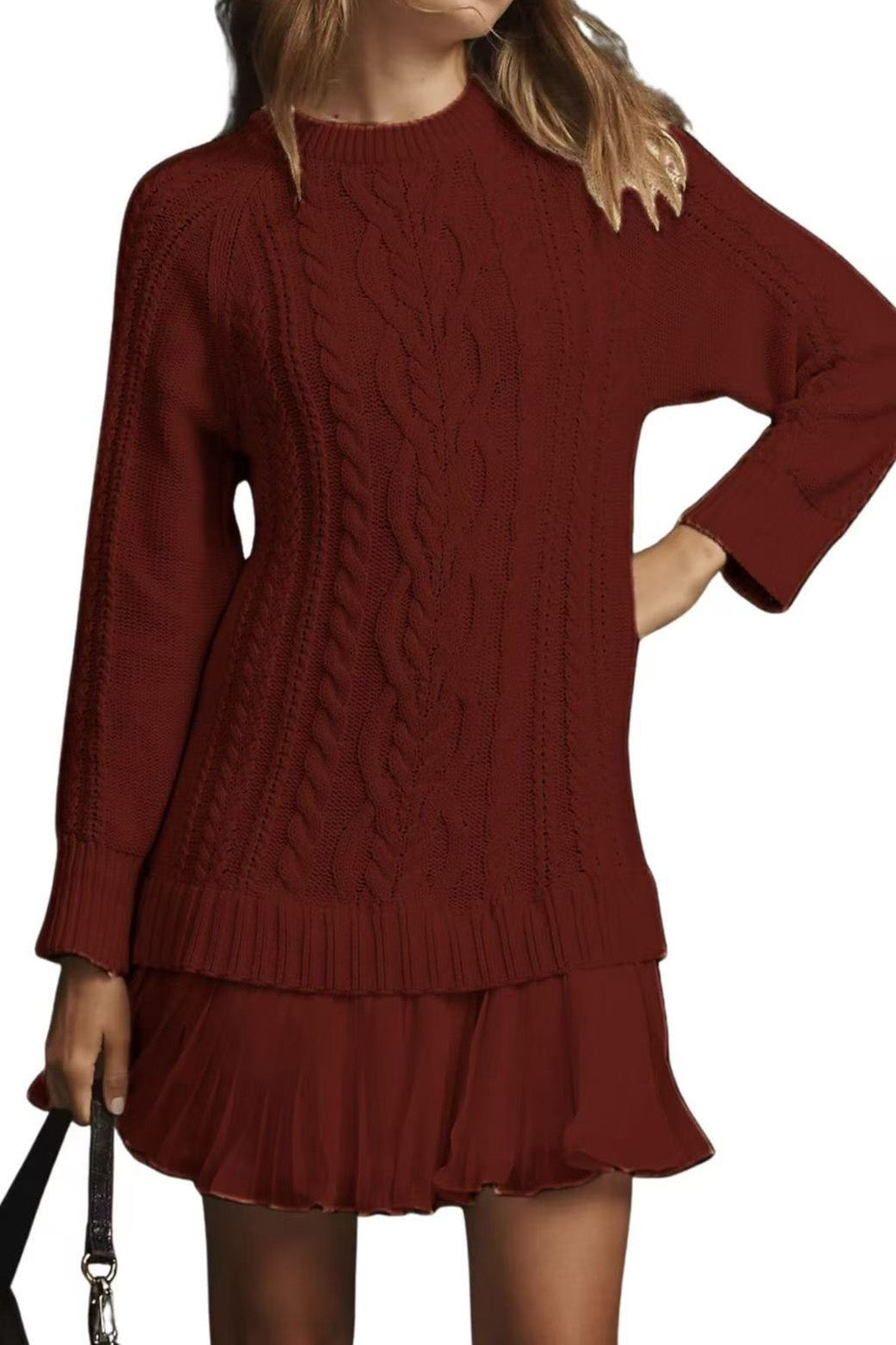 Casual Twist Sweater Mini Dress Lavish Daily