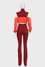 Colorblock Zip Top & Pants Set Lavish Daily