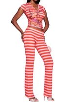 Striped Zip-Up Hoodie & Pants Set Lavish Daily