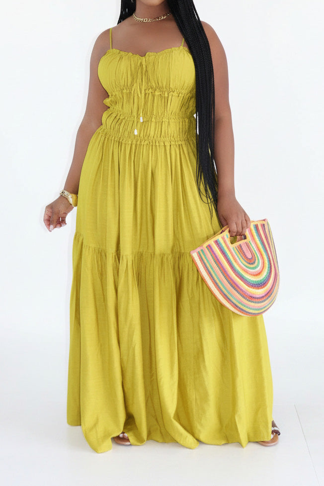 Smocked Tiered Boho Maxi Dress Lavish Daily