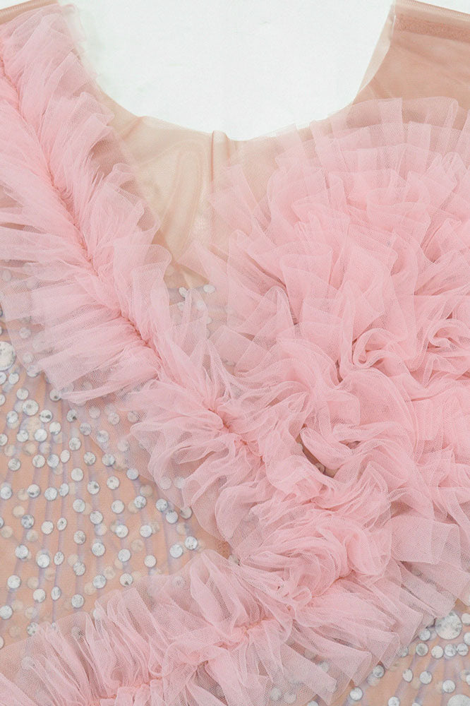 Backless Printed Round Neck Bodycon Maxi Dress Lavish Daily