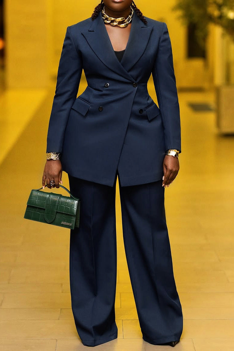 Blazer Lapel Collar & Pants Set Lavish Daily