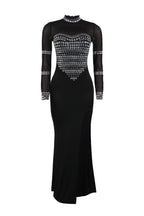 V-Neck Long Sleeve Split Hem Dress Lavish Daily