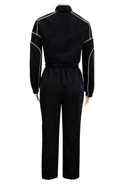 Contrast Piping Zip Pant Set Lavish Daily