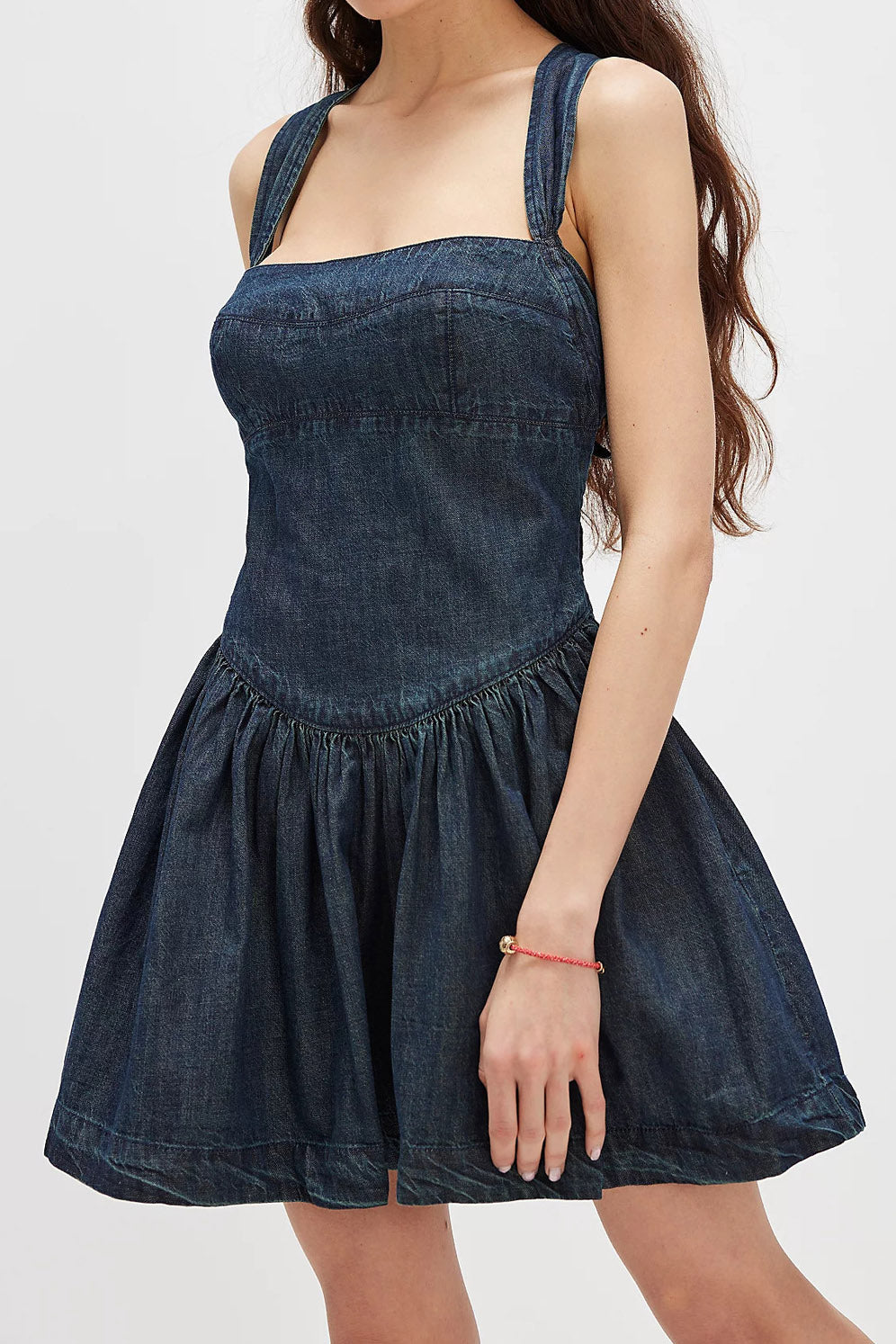 Backless Slim Fit High Waist Denim Mini Dress Lavish Daily