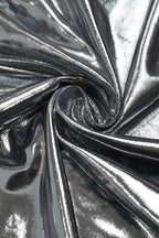 Glossy Side-Slit Mock Neck Maxi Dress Lavish Daily