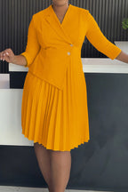 Elegant Pleated Midi Dress Lavish Daily