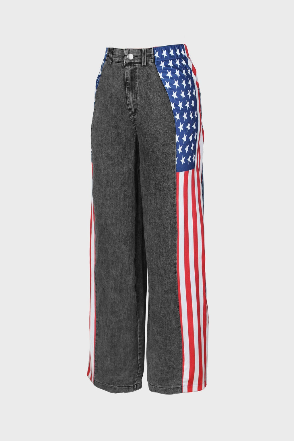 American Flag Print Light Wash Jeans Lavish Daily
