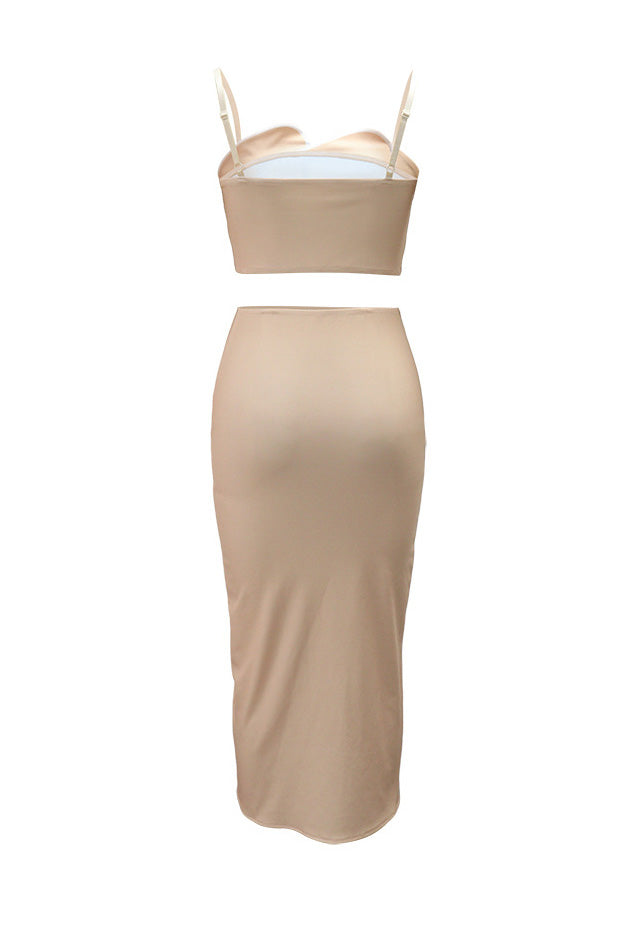 Contrast Trim Scalloped Two-Piece Set Lavish Daily
