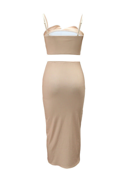 Contrast Trim Scalloped Two-Piece Set Lavish Daily