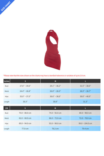 Asymmetrical Cutout Ruched Mini Dress Lavish Daily
