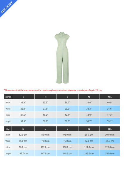 Striped Button-Up Sleeveless Jumpsuit Lavish Daily