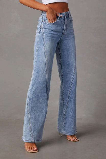 Loose Stitch Wide Leg Jeans Lavish Daily