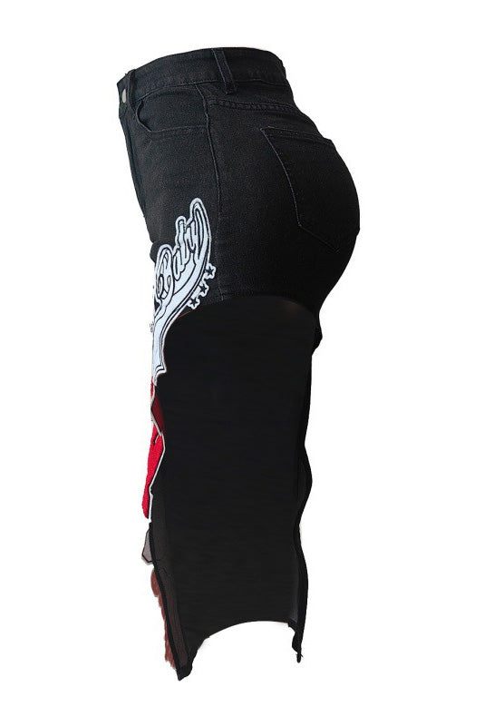 Class Varsity Denim Skirt Lavish Daily