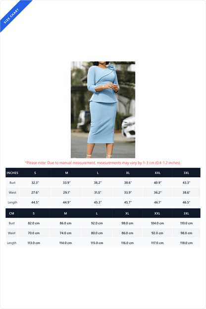 Elegant Floral Applique Peplum Midi Dress Lavish Daily