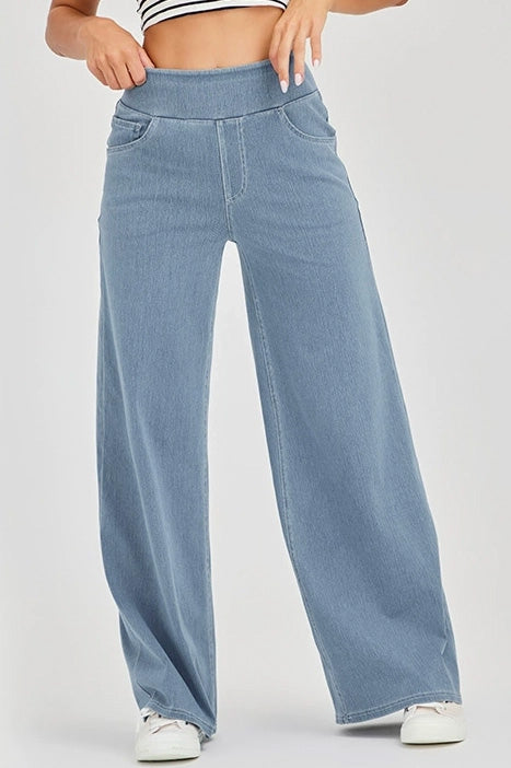 High-Stretch Wide Leg Yoga Jeans Lavish Daily