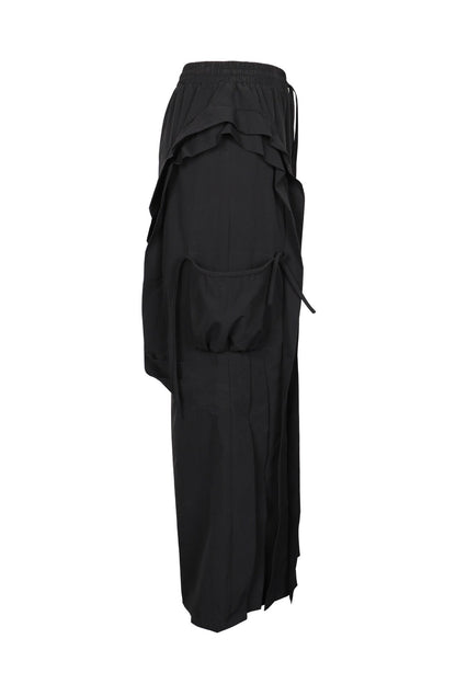 Cascading Ruffle Wide Leg Parachute Pants Lavish Daily