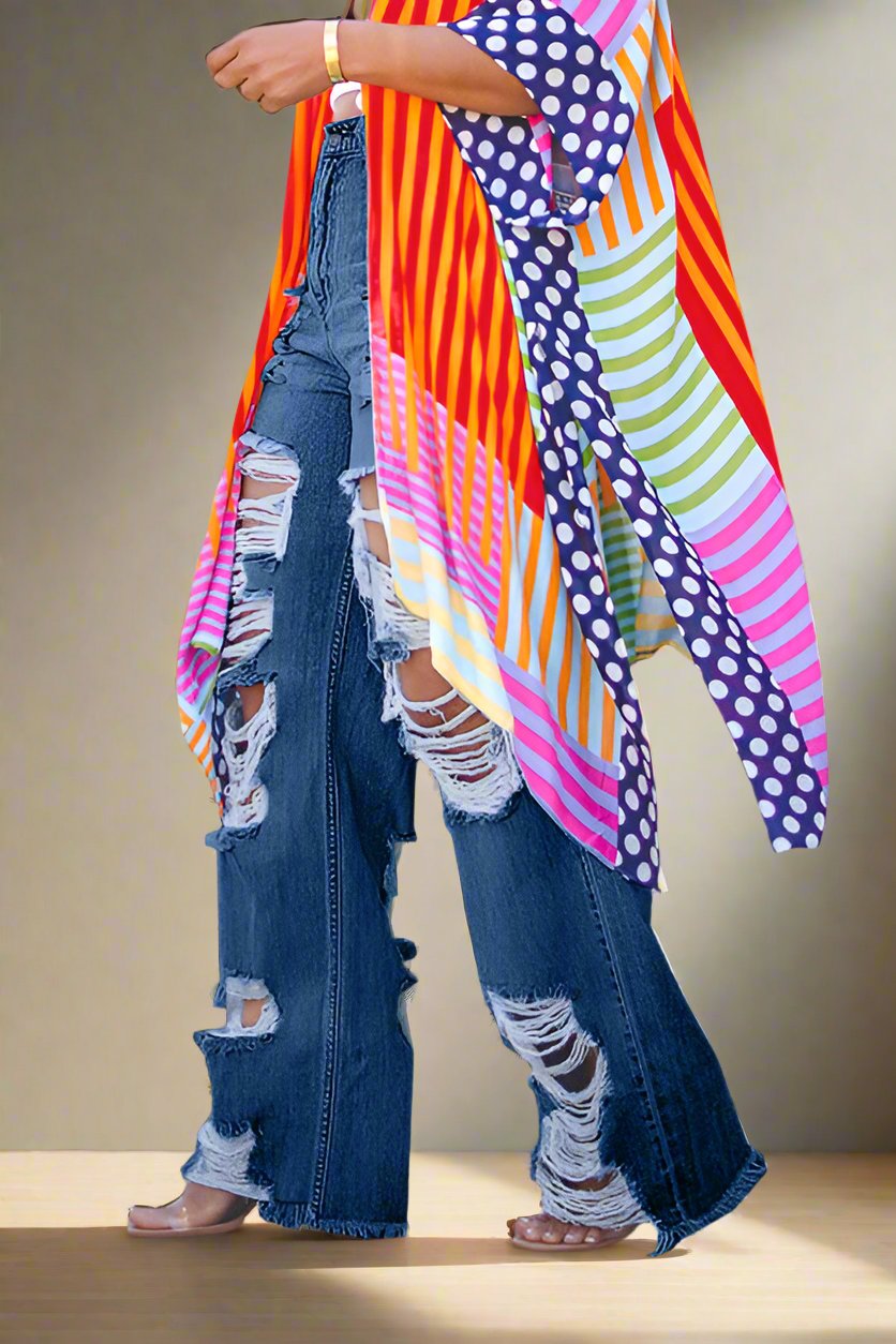 Chic Ripped Straight Leg Jeans Lavish Daily