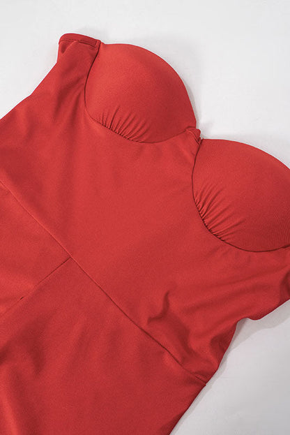 Strapless Booty scrunch Jumpsuit Lavish Daily