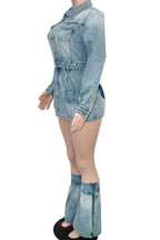 Denim Dress with Leg Warmers Lavish Daily