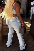 Street Style Utility Pocket Straight Jeans Lavish Daily