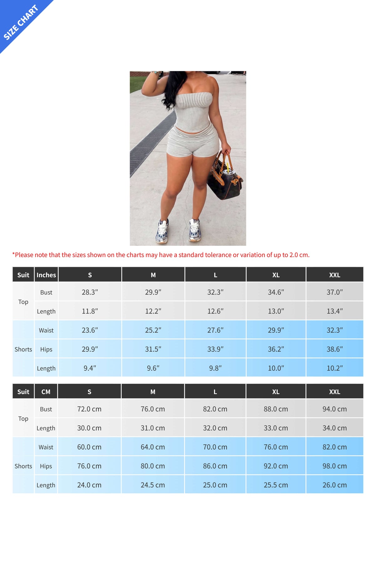 Striped Ribbed Tube Top & Shorts Set Lavish Daily