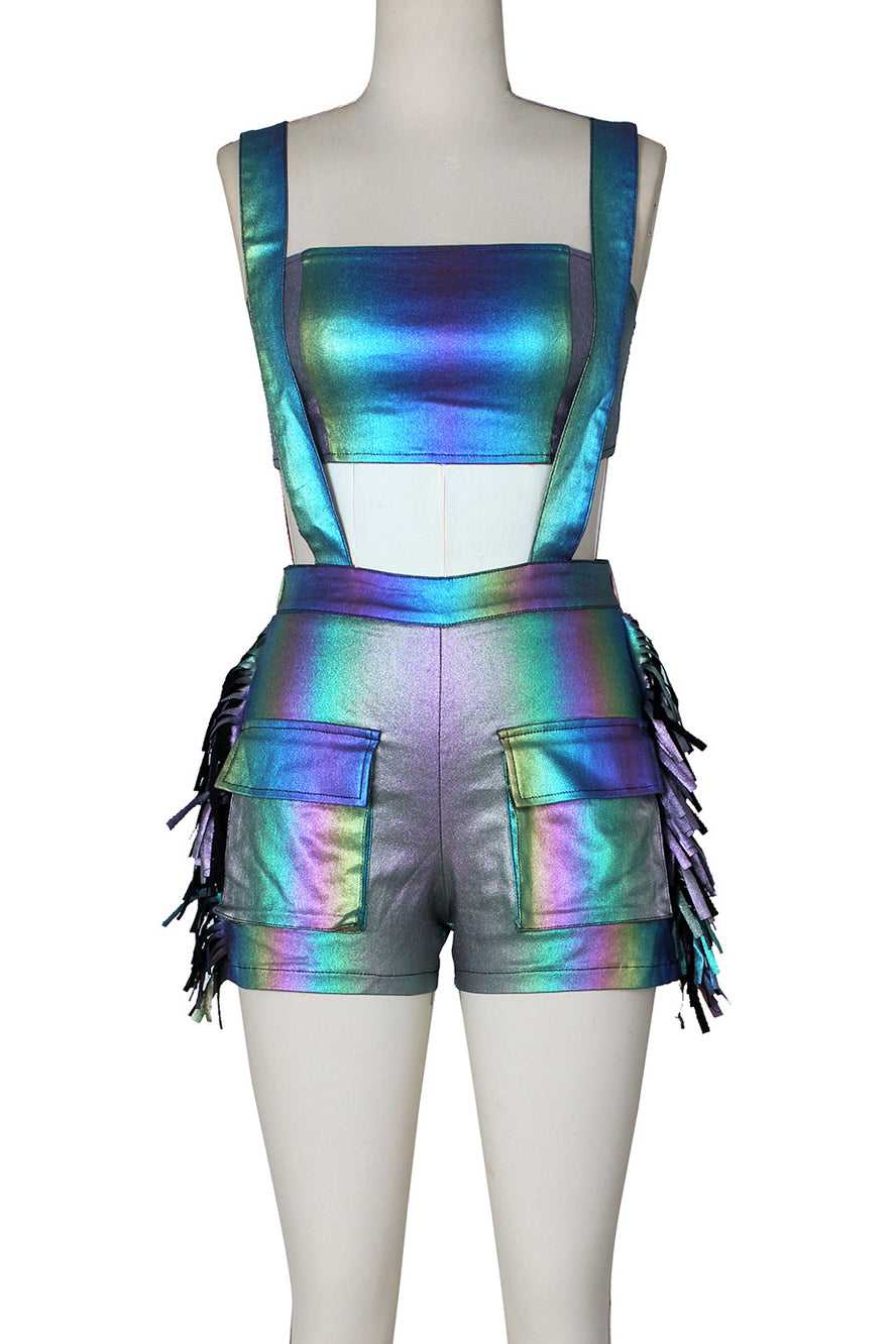 Fringed Crop Top And Shorts Set Lavish Daily