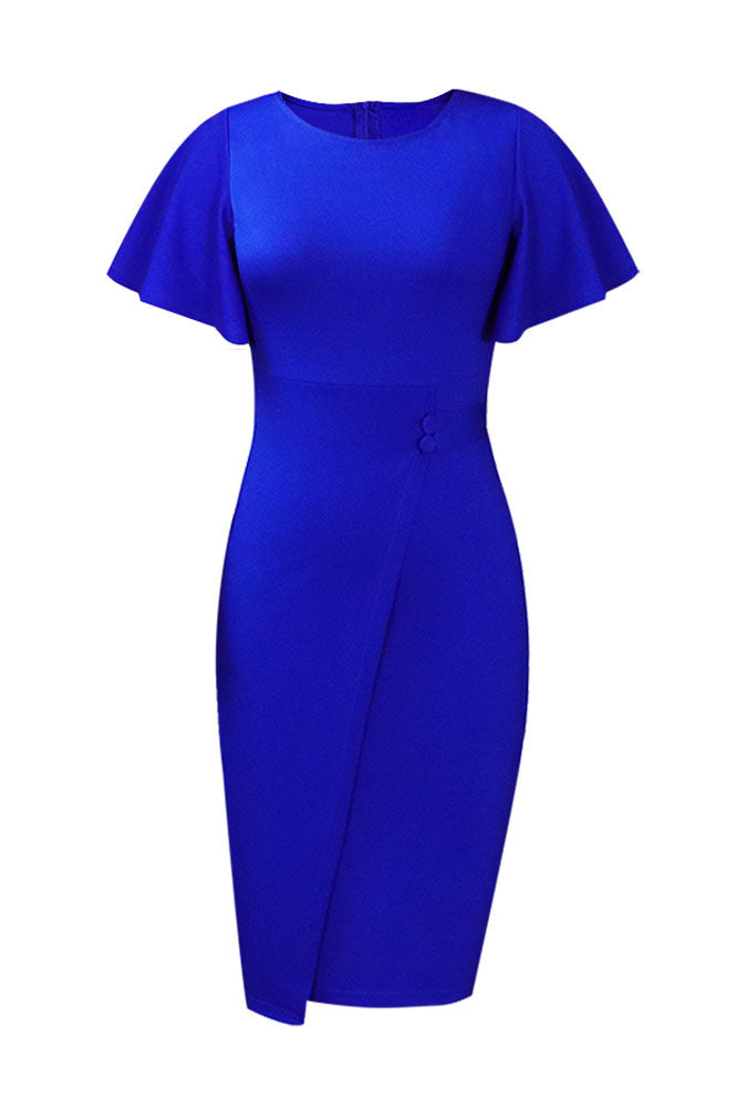 Midi Bodycon Ruffle Sleeve Dress Lavish Daily