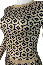 Slim Fit Coin Print Long Sleeve Top & Shorts Set Lavish Daily
