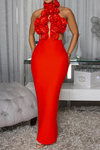 Halter Floral Maxi Dress Lavish Daily