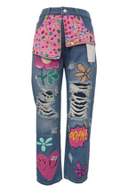 Embroidered Rhinestone Ripped Jeans Lavish Daily