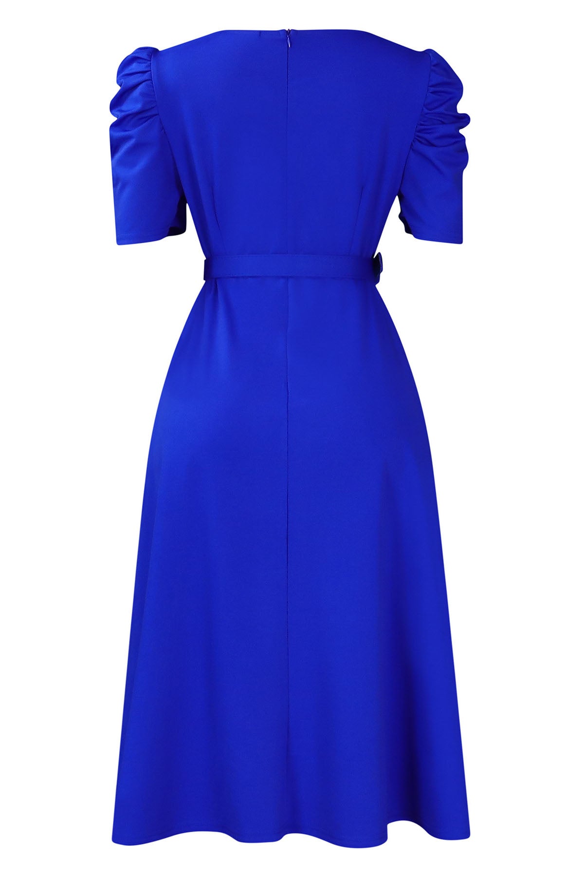 Solid Ruched Midi Dress Lavish Daily